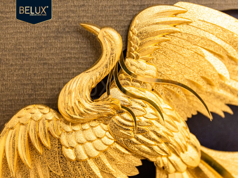 Tranh Phượng Hoàng Mạ Vàng 24k 24×35 cm